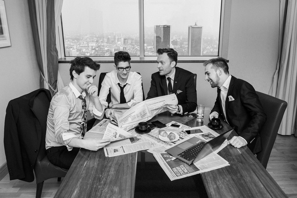 Zespół reporterów politycznych naTemat. Od lewej: Michał Gąsior, Michał Wąsowski, Tomasz Machała, Kamil Sikora