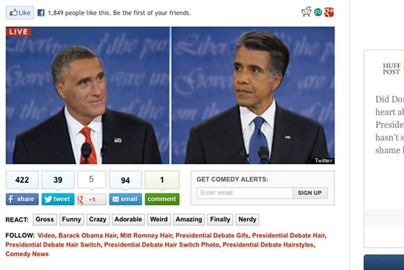 Grafika autorstwa Shelby'ego White'a, wykonana przez niego po jednej z prezydenckich debat, szybko stała się hitem internetu.