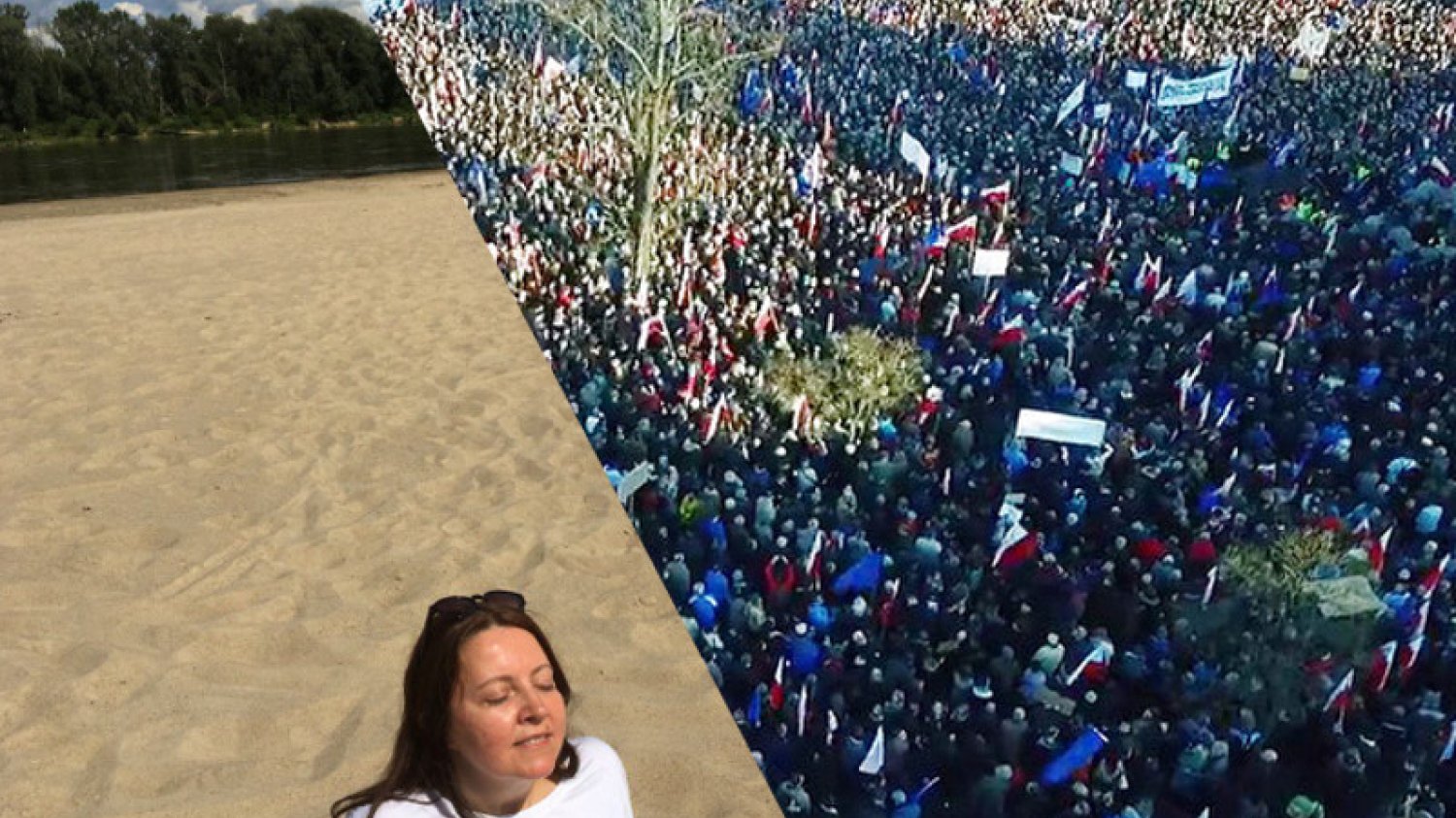 Joanna Lichocka dosadnie pokazuje, że nic sobie nie robi z dzisiejszych protestów przed Sejmem.