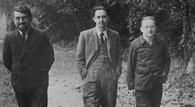 Od lewej: Henryk Zygalski, Jerzy Różycki, Marian Rejewski.