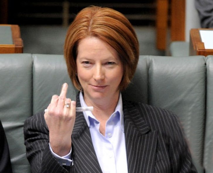 Julia Gillard podczas dyskusji w swoim parlamencie.