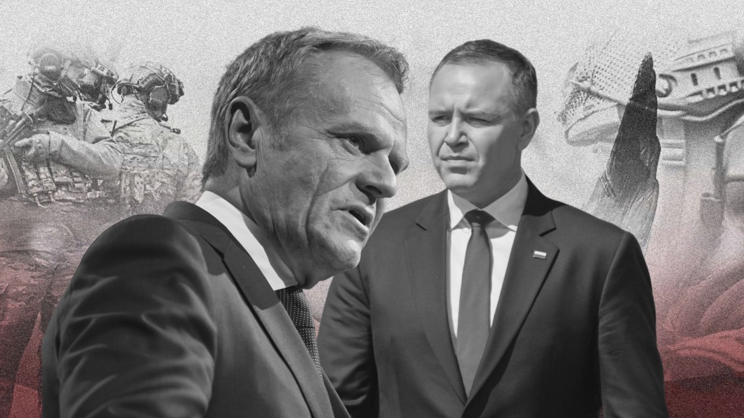 Burza wokół nominacji oficerskich. "Przestańcie kłamać" vs. "Was to bawi" Donald Tusk i Karol Nawrocki na tle funkcjonariuszy SKW