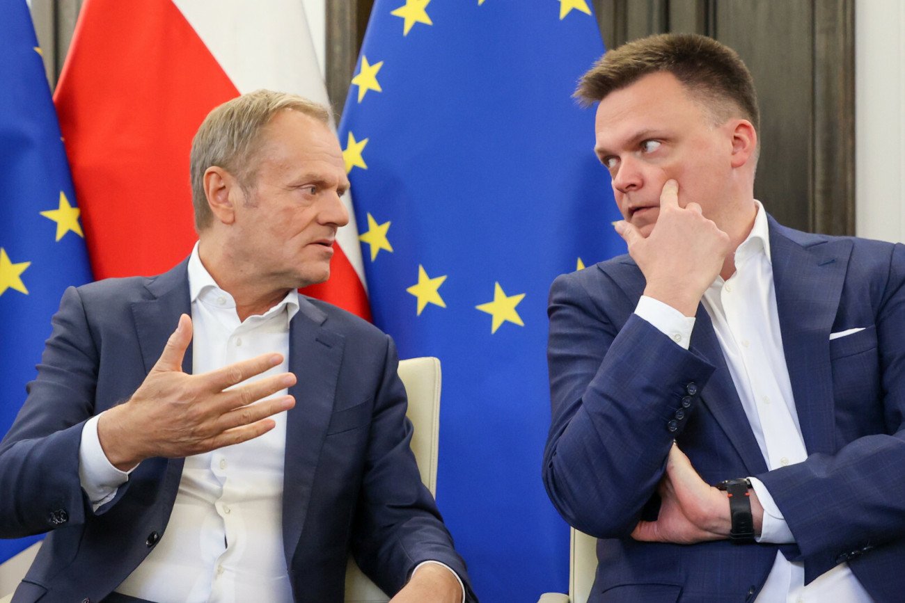 Donald Tusk i Szymon Hołownia.