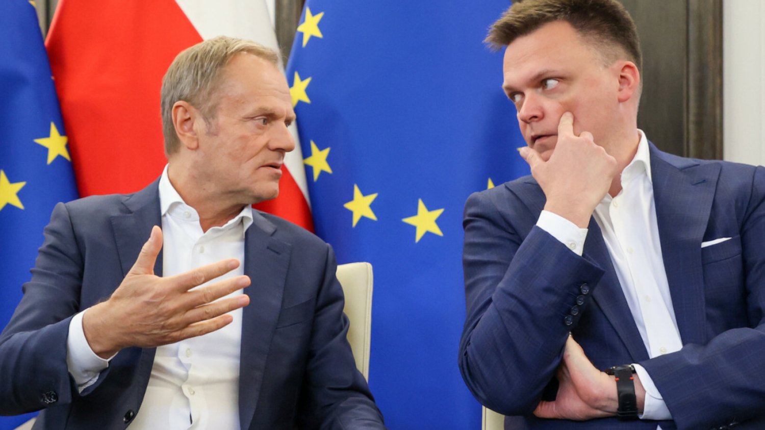 Donald Tusk i Szymon Hołownia.