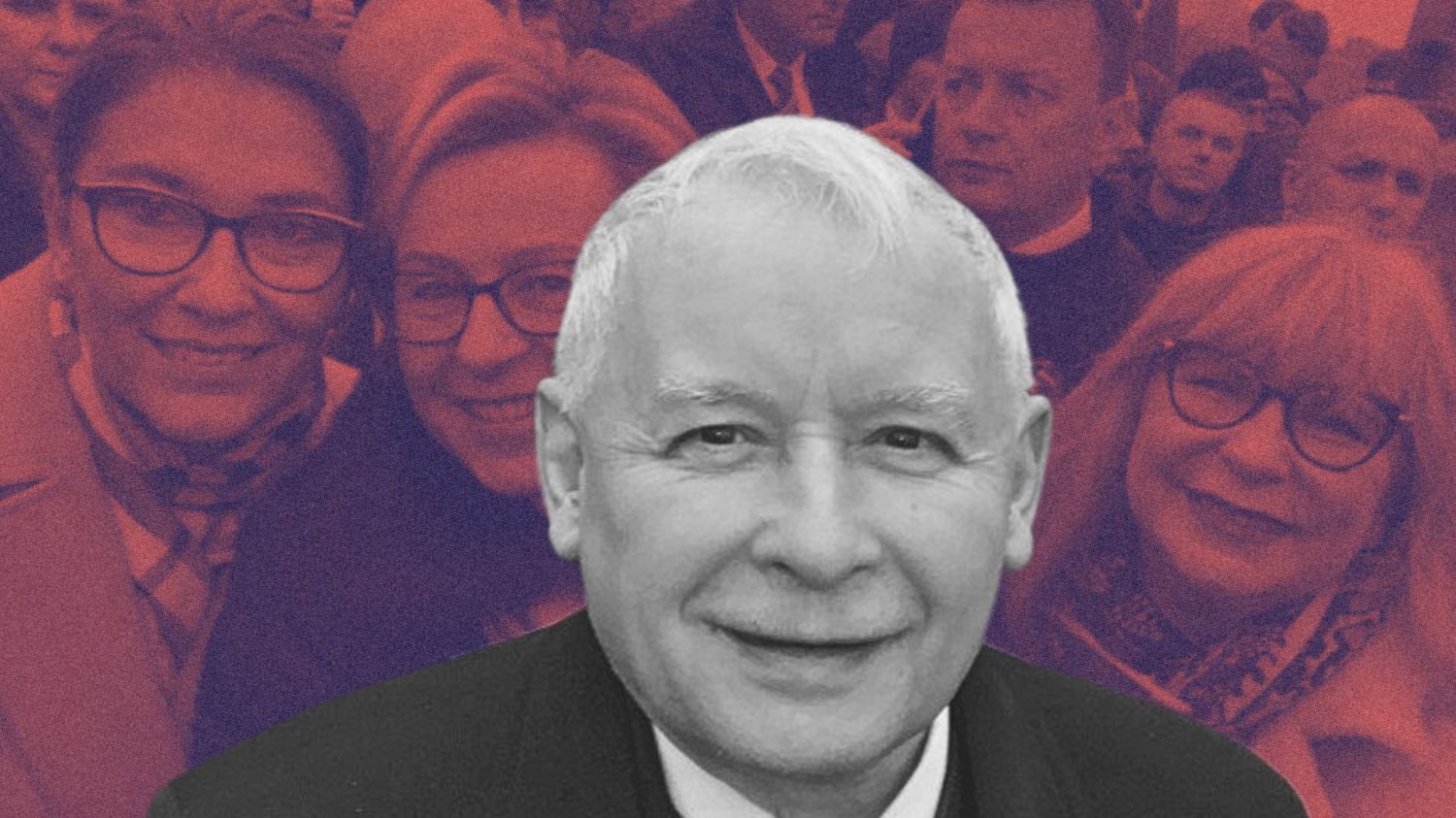 Zdjęcie Jarosława Kaczyńskiego z Marszu Niepodległości w 2018 roku. W tle politycy PiS