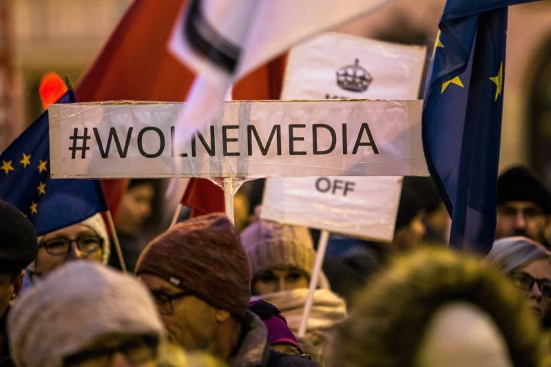 Protest w obronie wolnych mediów