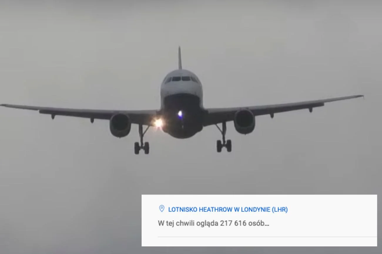 Relacja live z lądowania samolotów.