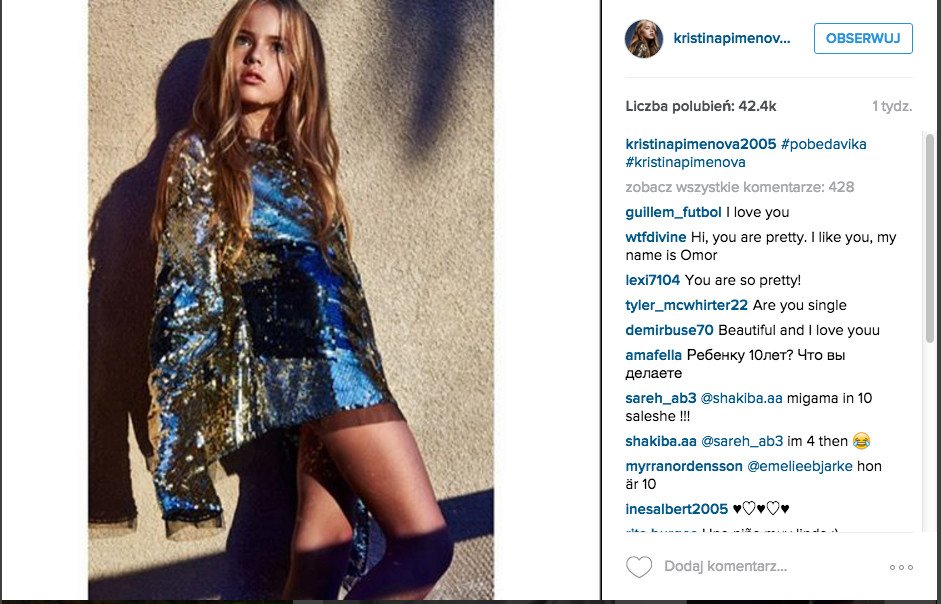 Najpiękniejsza dziewczynka na świecie podbija Instagram. Kristina Pimenova ma dopiero 10 lat i miliony wielbicieli