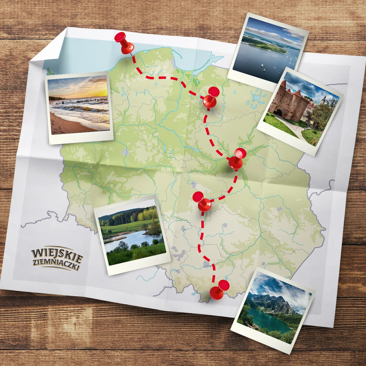 Wakacyjna mapa Polski pod sztandarem Wiejskich Ziemniaczków ma pomóc w odkryciu mniej znanych, ale pełnych piękna i uroku wypoczynkowych miejsc w Polsce