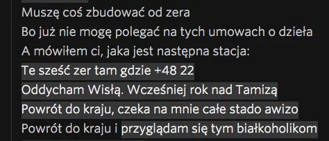Fragment zwrotki "Od zera" z płyty "Umowa o dzieło".