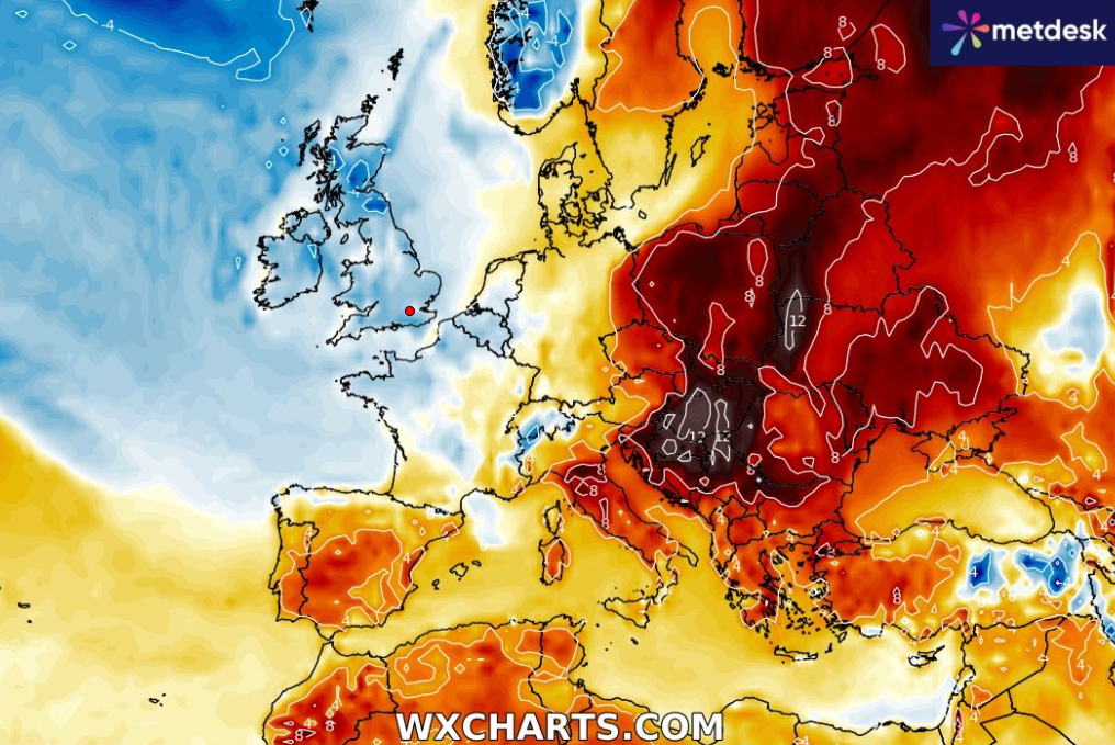 Na zdjęciu prognozowana anomalia temperatury 23 stycznia. Do końca miesiąca prawdziwej zimy już nie będzie, jedynie krótkie epizody.