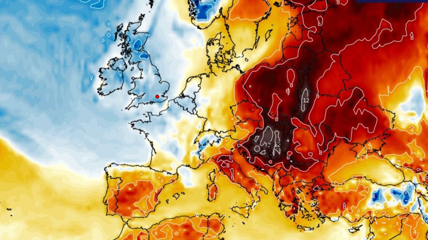 Na zdjęciu prognozowana anomalia temperatury 23 stycznia. Do końca miesiąca prawdziwej zimy już nie będzie, jedynie krótkie epizody.