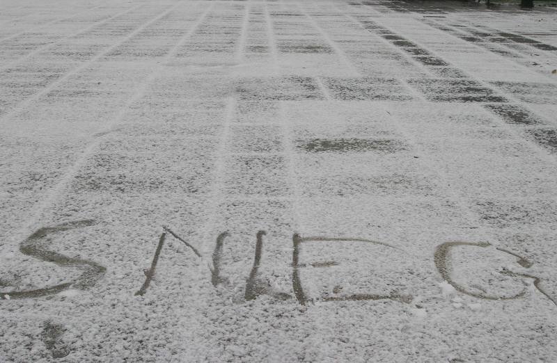 Pierwszy śnieg spadł w Olsztynie