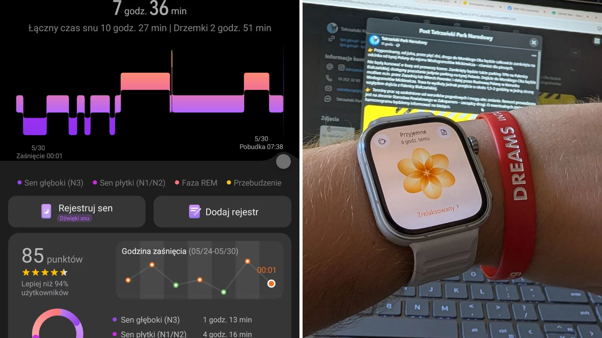 Huawei Watch Fit 5 PRO i pomiar snu