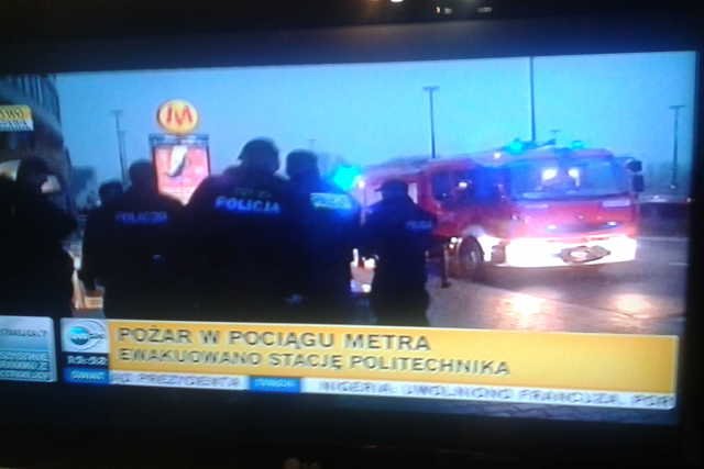Pożar w metrze na stacji Politechnika