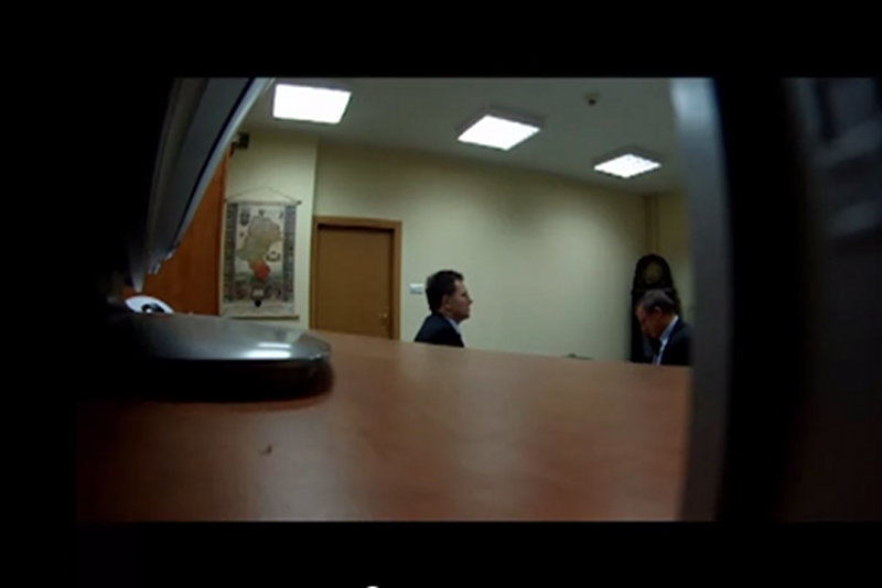 Kadr z nagrania rozmowy Władysława Serafina z Władysławem Łukasikiem