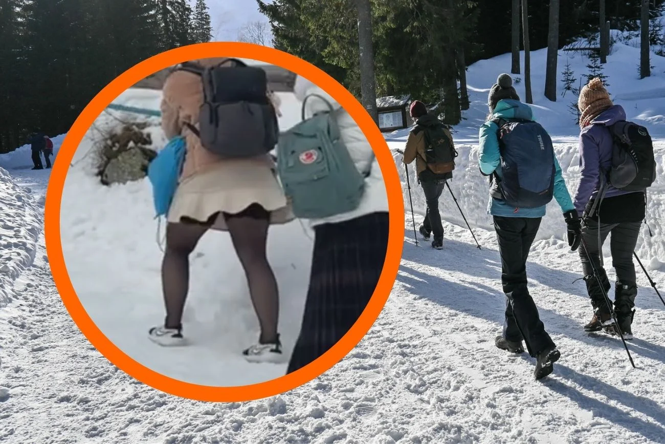W takim stroju walczyła o życie nad Morskim Okiem Turystka w spódnicy i tenisówkach nad Morskim Okiem