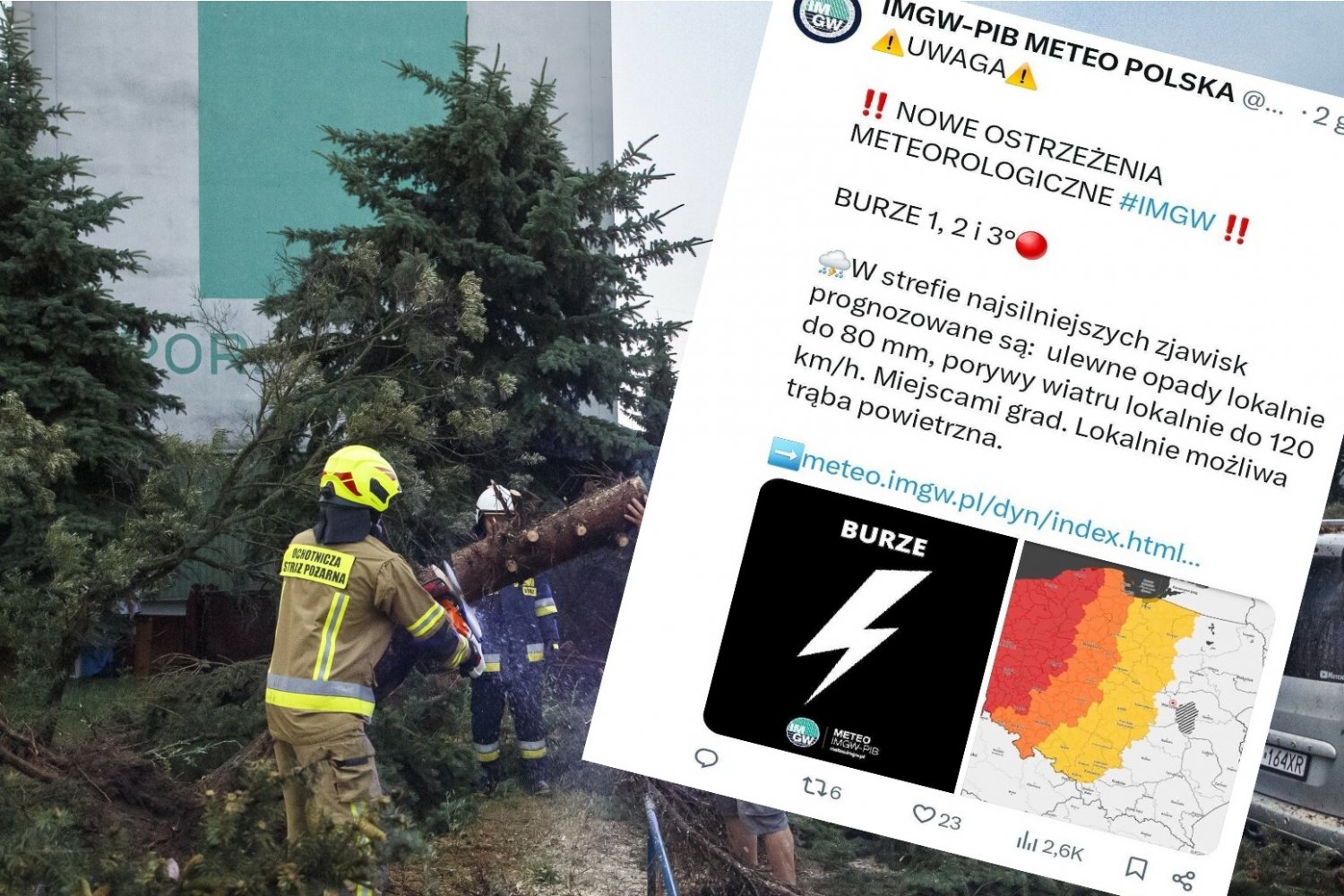 Ostrzeżenie przed tornadem dla Polski. Dotyczy kilku regionów.