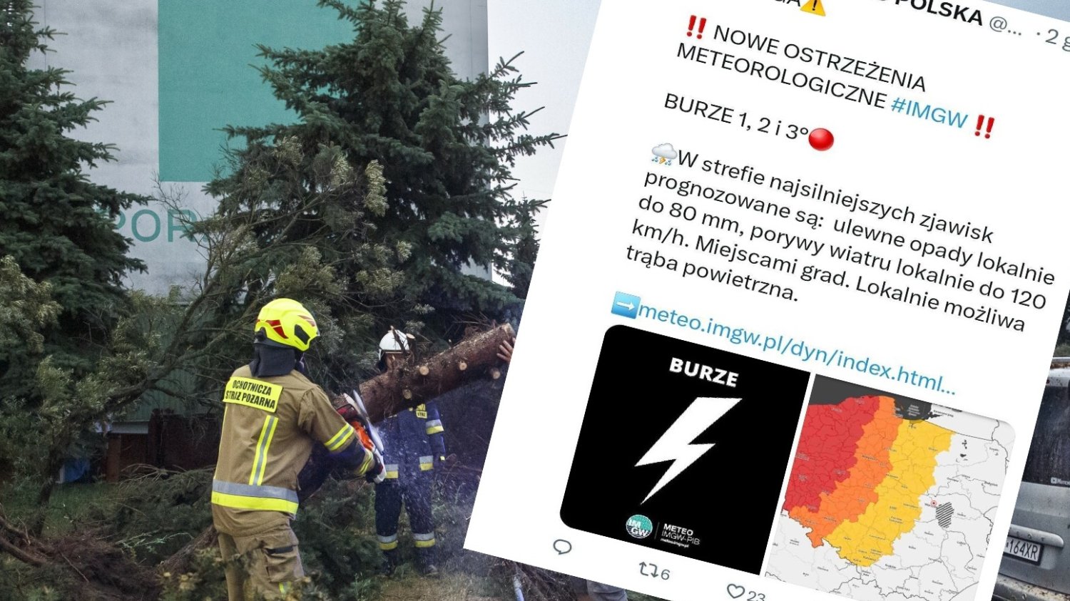 Ostrzeżenie przed tornadem dla Polski. Dotyczy kilku regionów.