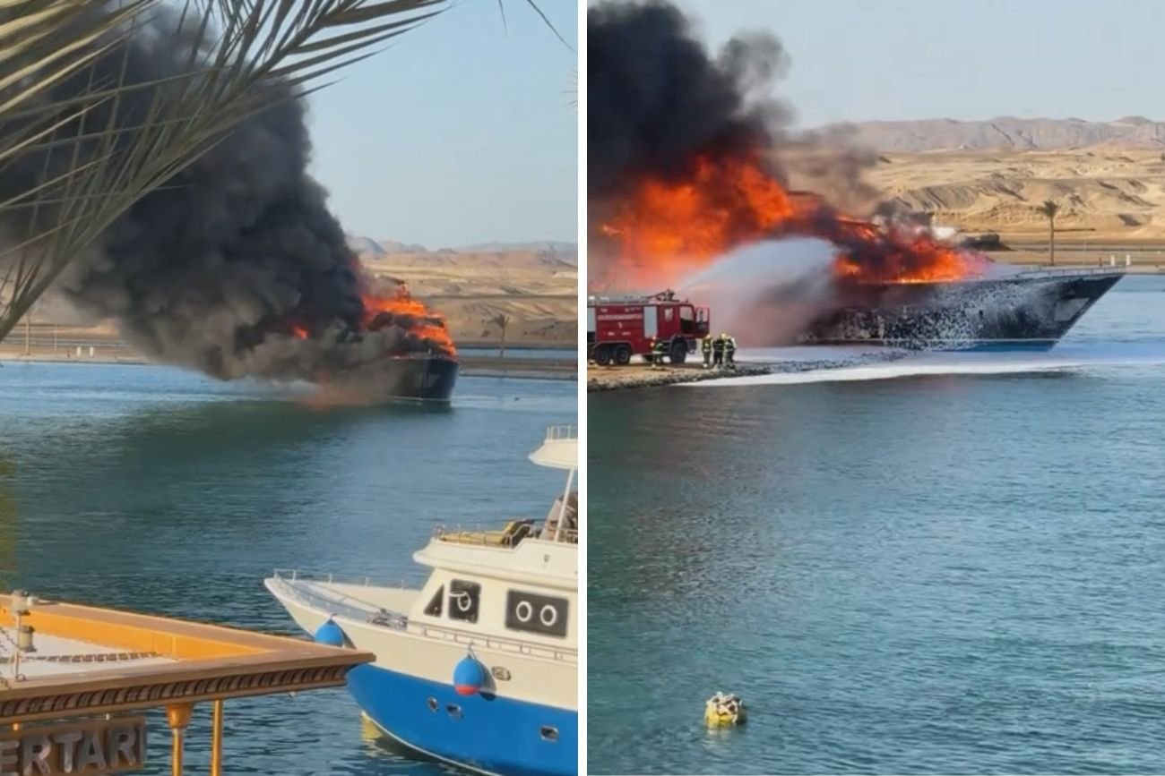 Łódź turystyczna spłonęła w porcie w Egipcie