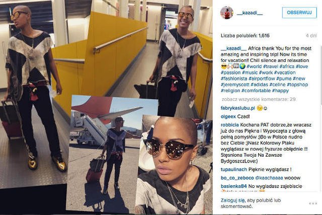 Kazadi pokazująca się w nowej fryzurze