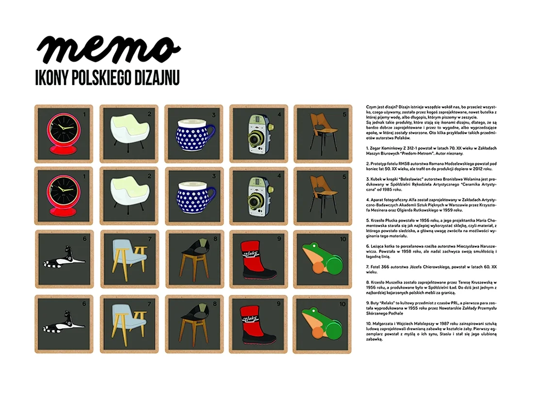 Memo "Ikony polskiego dizajnu" nie tylko bawi, ale i uczy