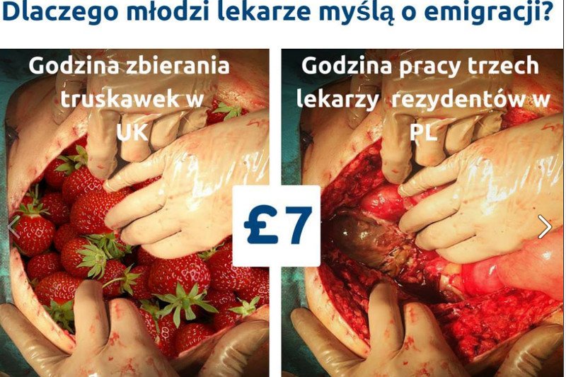 Lekarze rezydenci wymownie pokazują dlaczego decydują się na emigracje zarobkową.