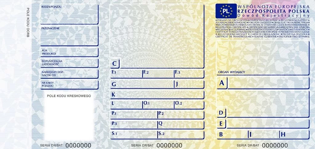 Nowy wzór dowodu rejestracyjnego, który zostanie wprowadzony od maja 2022 roku