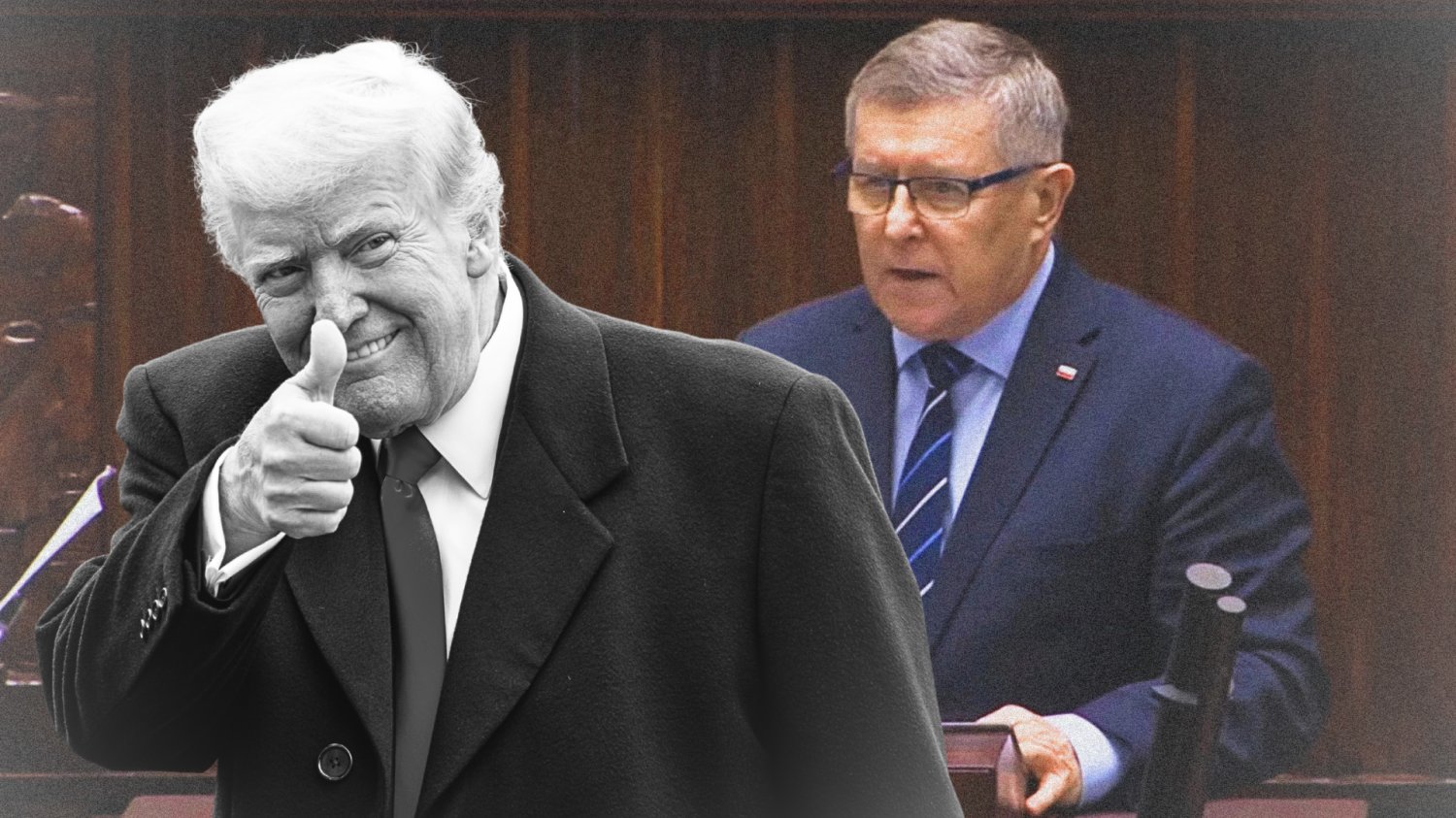 Sejm o obniżce cen paliw, a ten nagle o Trumpie. Kuriozalne wystąpienie posła PiS Donald Trump, w tle Zbigniew Kuźmiuk z PiS
