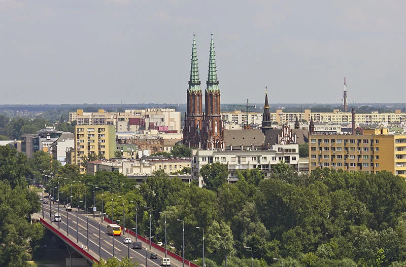 Panorama Pragi z trasą W-Z.