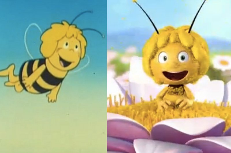 Pszczółka Maja stara i nowa w 3D.