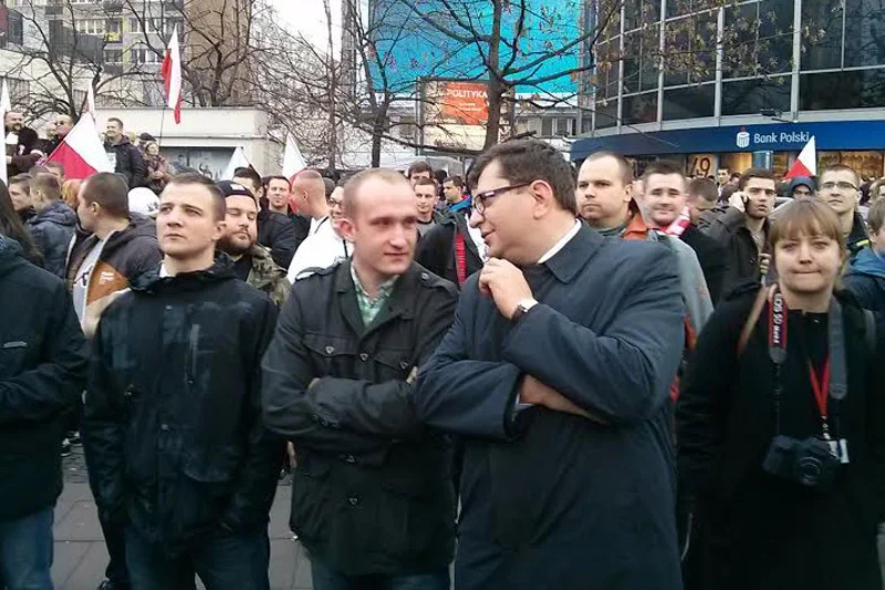 Zbigniew Stonoga na "Marszu Niepodległości".