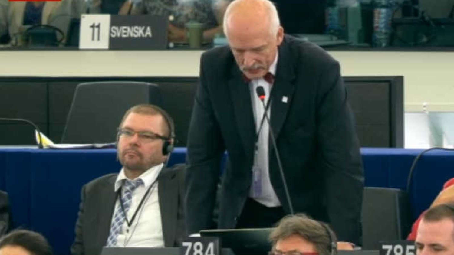 Janusz Korwin-Mikke ma za sobą pierwsze wystąpienie w Parlamencie Europejskim.