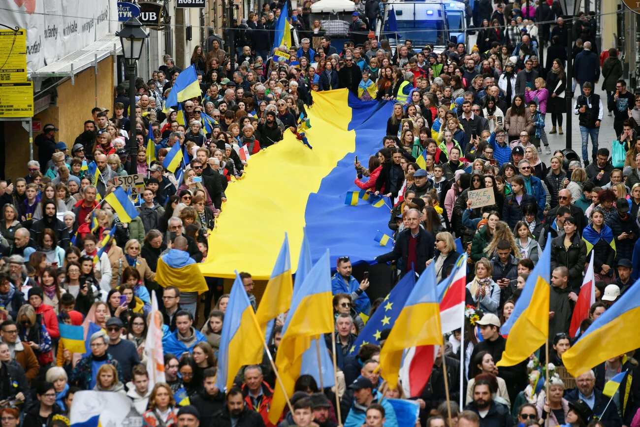 Marsz Solidarności z Ukrainą w Krakowie