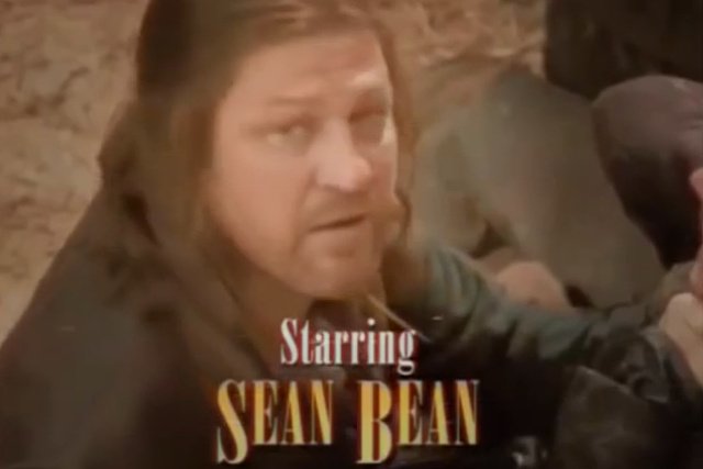 Kadr z "VHS-owej czołówki" serialu "Gra o tron"