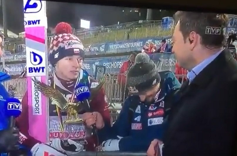 Dawid Kubacki wymownie odpowiedział na pytanie Michała Adamczyka z TVP.