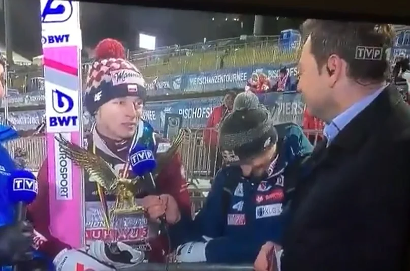 Dawid Kubacki wymownie odpowiedział na pytanie Michała Adamczyka z TVP.