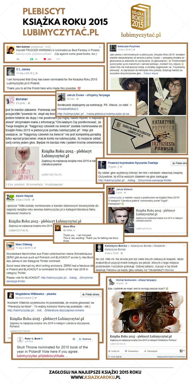 Autorzy nominowanych książek są zaszczyceni!