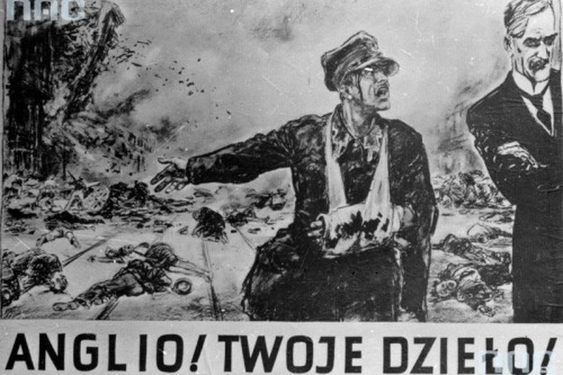 Propagandowy niemiecki plakat "Anglio, twoje dzieło!".