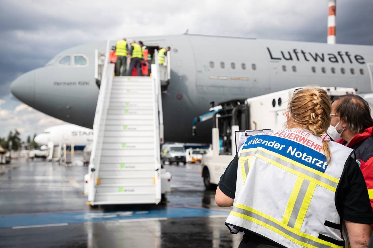 Już po raz siódmy do Polski po rannych z Ukrainy przyleciał Airbus A310 MedEvac należący do Luftwaffe. Już po raz siódmy do Polski po rannych z Ukrainy przyleciał Airbus A310 MedEvac należący do Luftwaffe