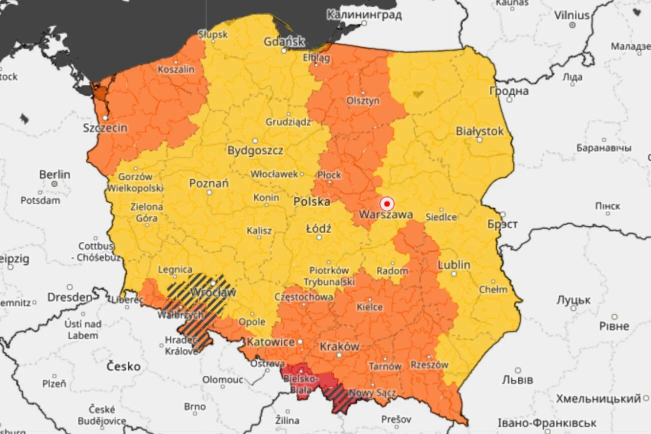 Załamanie pogody nad Polską, alerty IMGW dla wszystkich województw