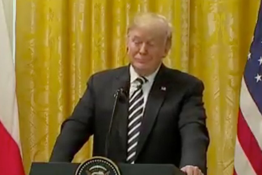 Donald Trump był ewidentnie zadowolony z wymyślonej przez Dudę nazwy fortu.