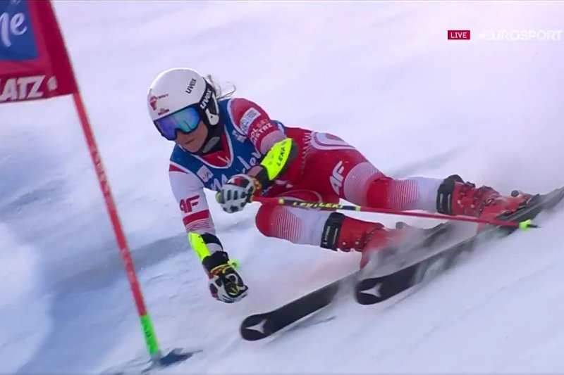 Maryna Gąsienica-Daniel uzyskała najlepszy czas drugiego przejazdu podczas zawodów PŚ w narciarstwie alpejskim w Kronplatz.