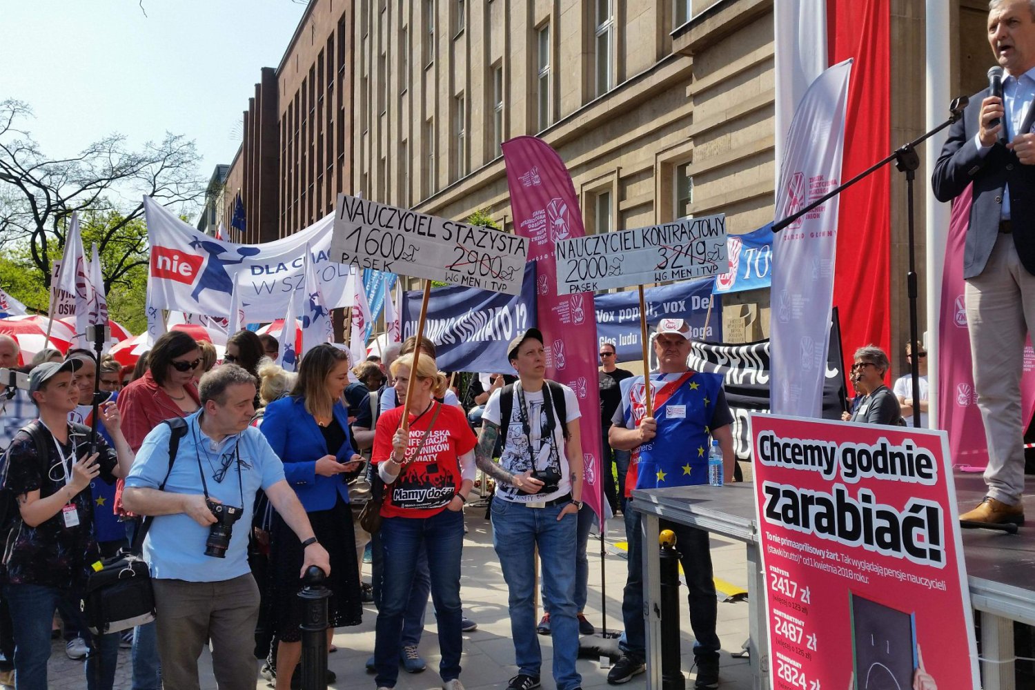Protest nauczycieli w Warszawie