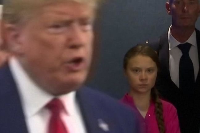 Filmik ze "spotkania" Grety Thunberg i Donalda Trumpa na Szczycie Klimatycznym ONZ stał się hitem sieci