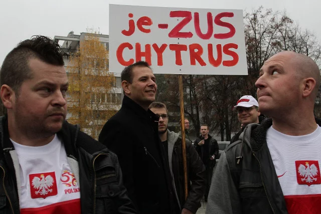 Manifestacja przedsiębiorców przeciwko składkom ZUS.