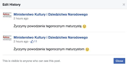 Tak zmieniał się wpis MKiDN.