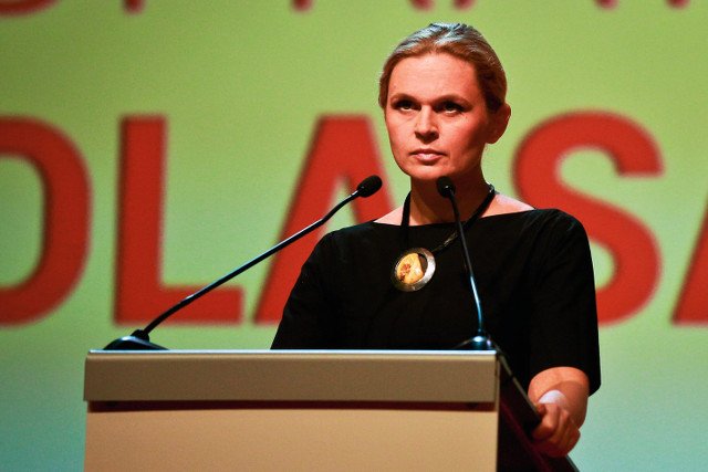Liderka koalicji Barbara Nowacka podczas krajowej konwencji Zjednoczonej Lewicy