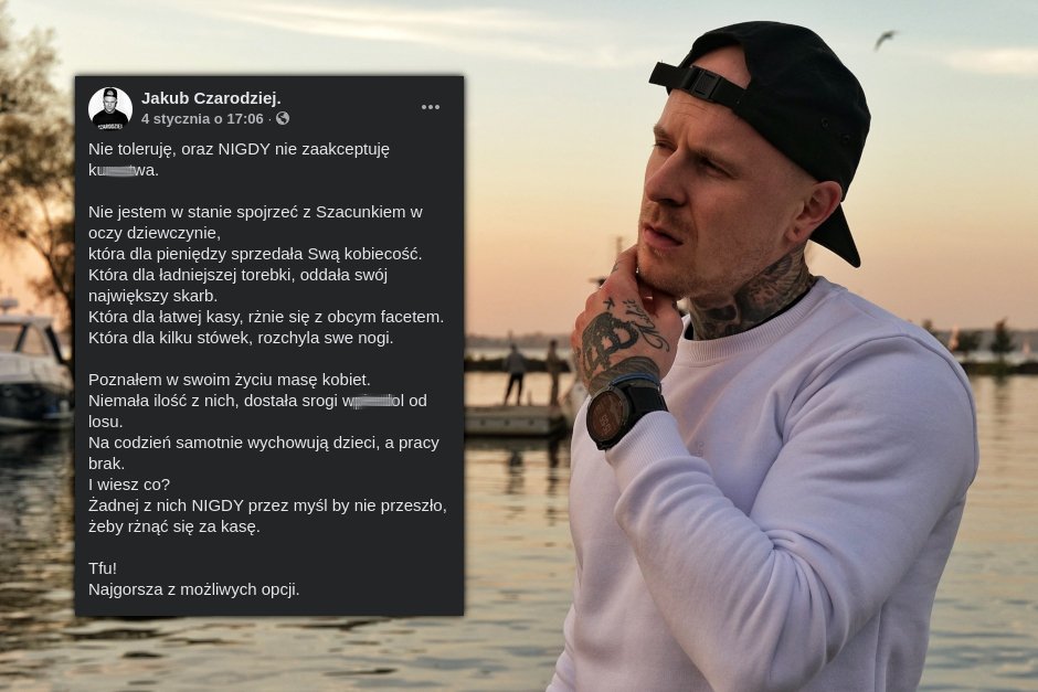 Jakub Czarodziej to pato-coach, który rozpalił Facebooka swoim postem o prostytucji