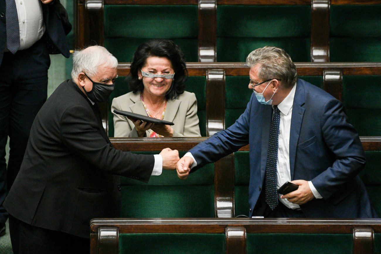 Jarosław Kaczyński i Czesław Hoc.
